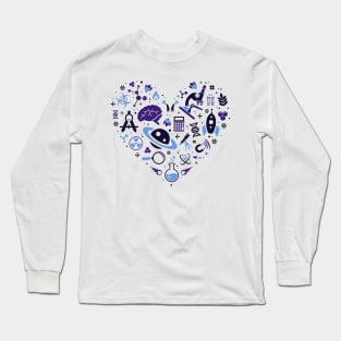 Heart Love Science Long Sleeve T-Shirt